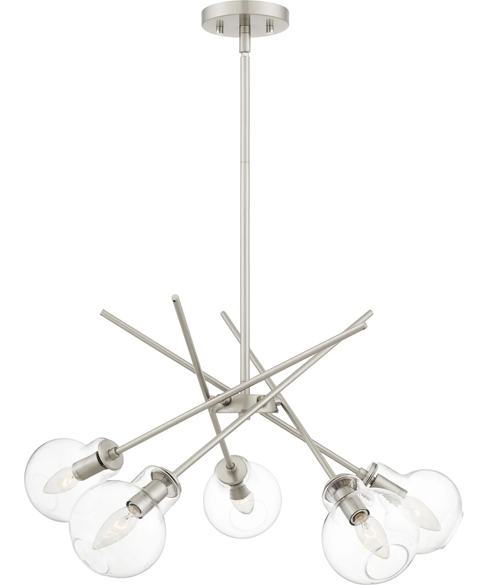 Asha 5-light Chandelier Brushed Nickel - Image 3