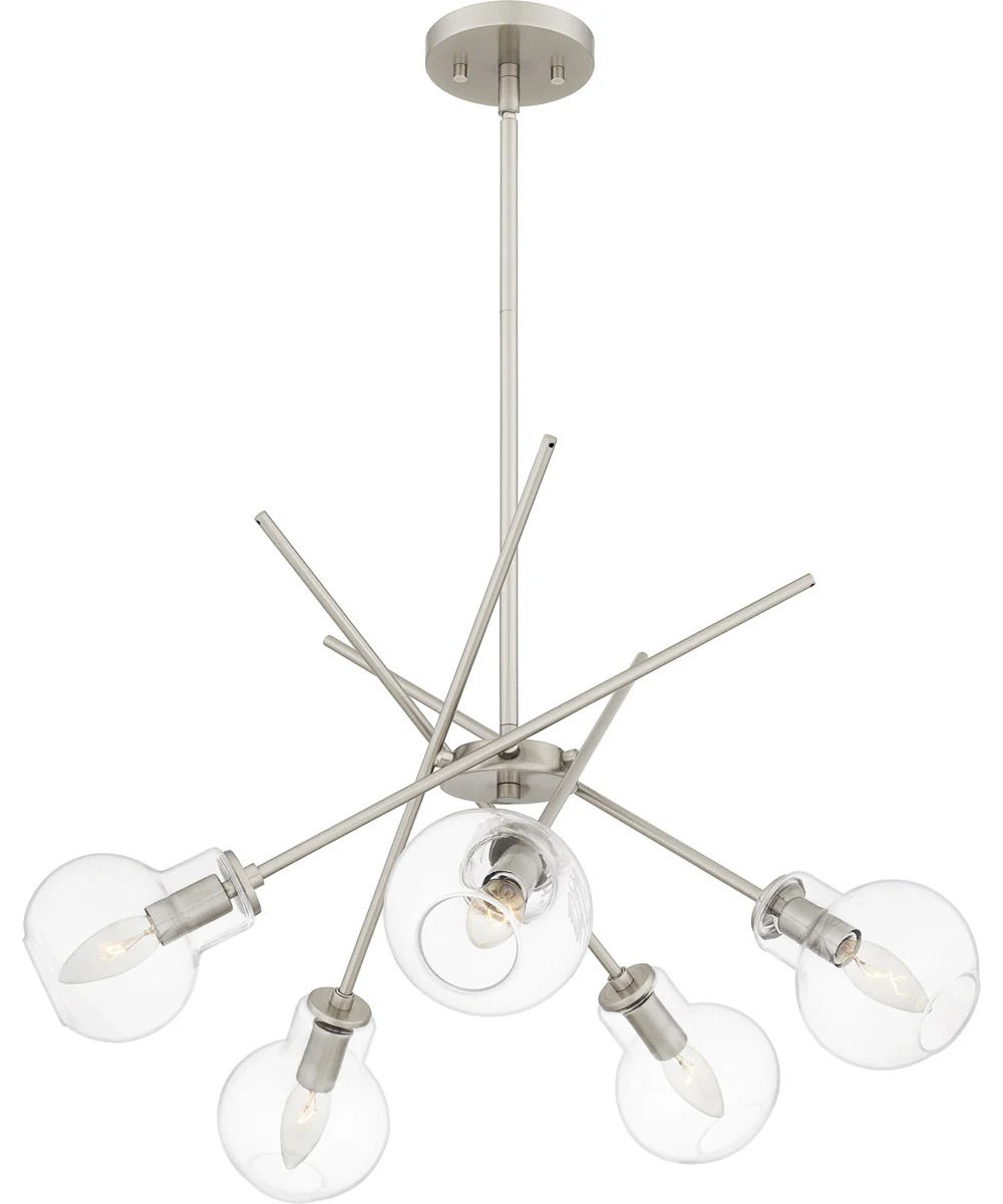 Asha 5-light Chandelier Brushed Nickel - Image 4