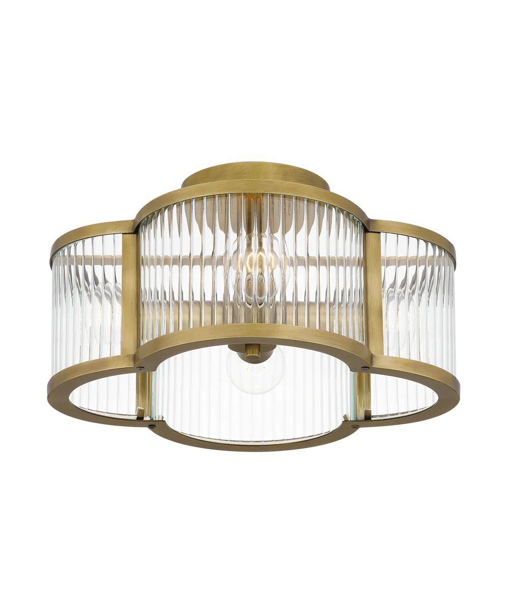 Aster 4-light Semi Flush Mount Weathered Brass - Image 5