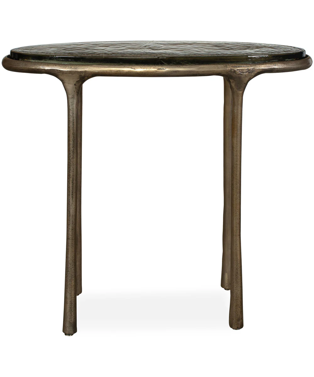Ata Oval Brass Accent Table