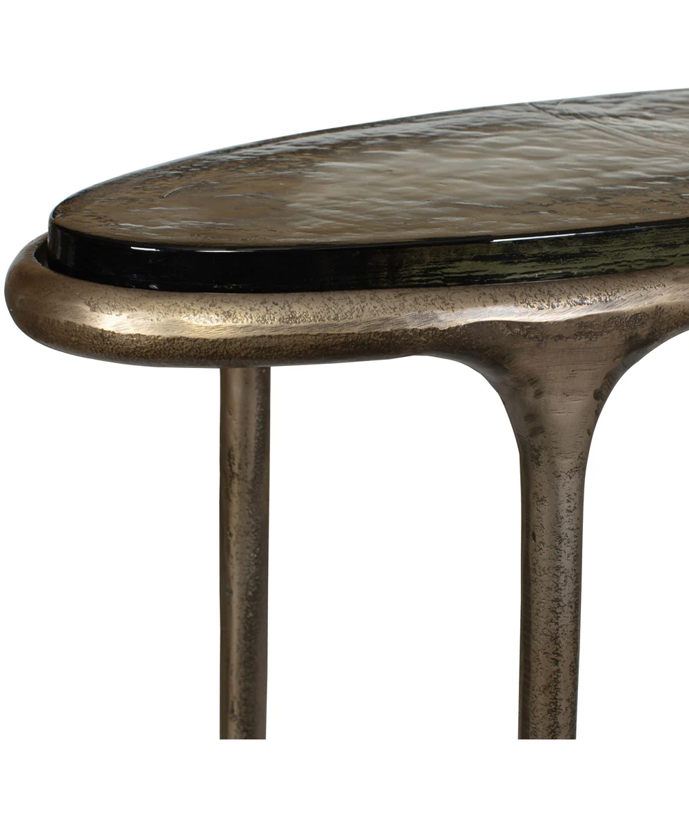 Ata Oval Brass Accent Table - Image 2