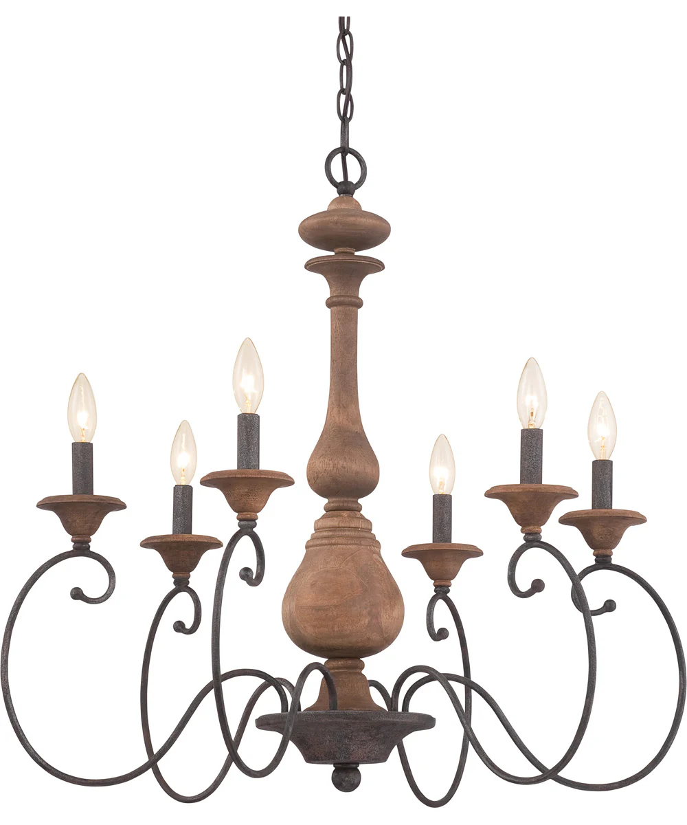 Auburn 6-light Chandelier Rustic Black - Image 5