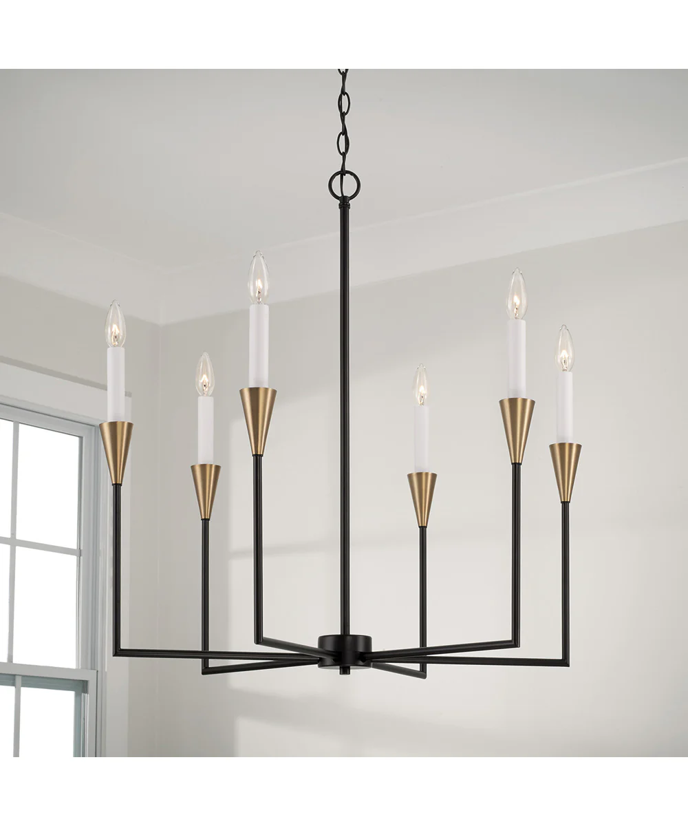 Avant 6-Light Chandelier Aged Brass and Black - Image 2