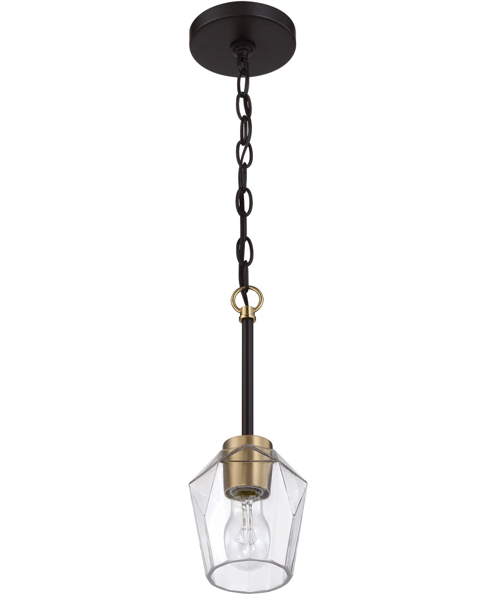 Avante Grand 1-Light Mini Pendant Flat Black/Satin Brass - Image 4
