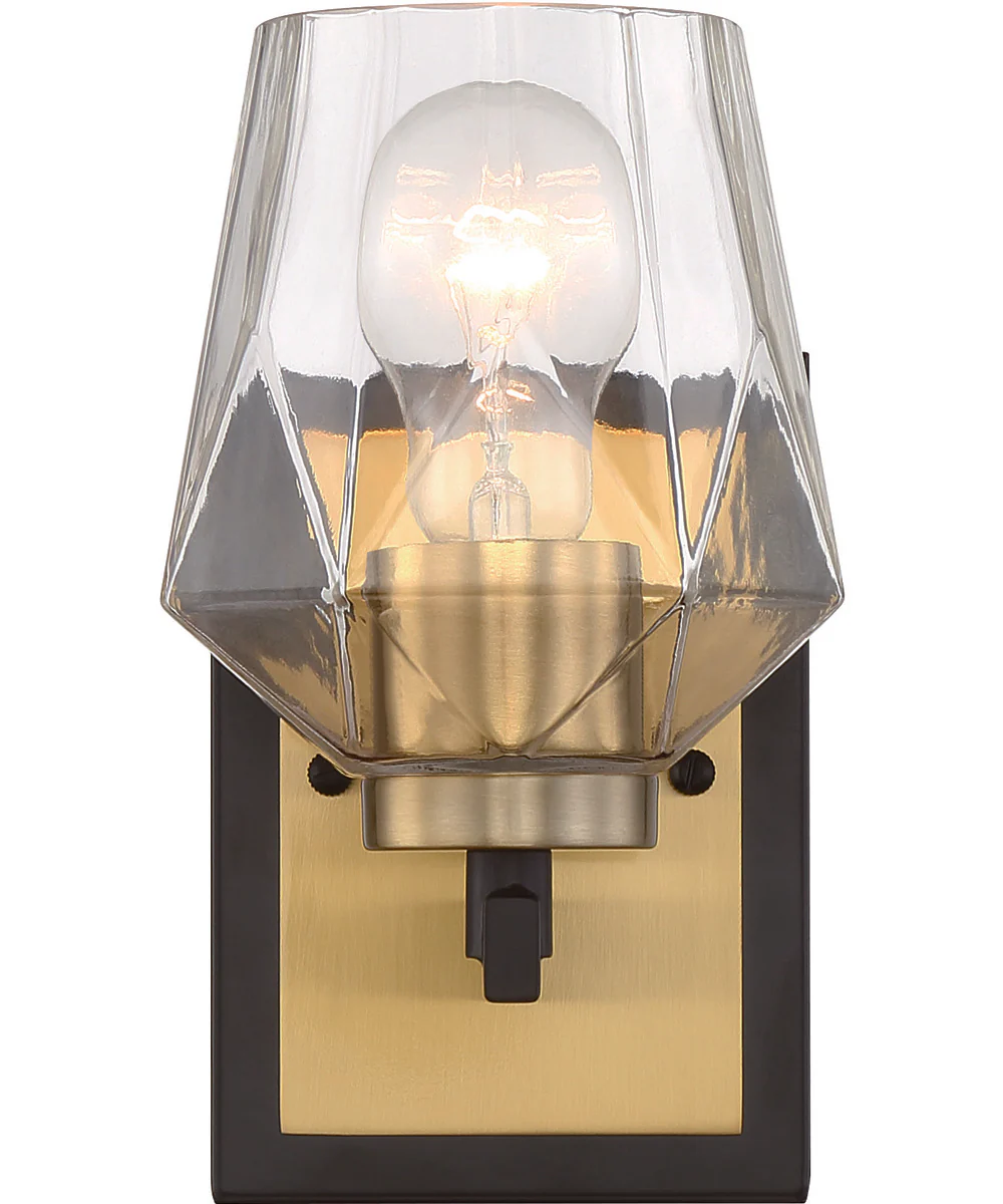 Avante Grand 1-Light Wall Sconce Flat Black/Satin Brass - Image 4