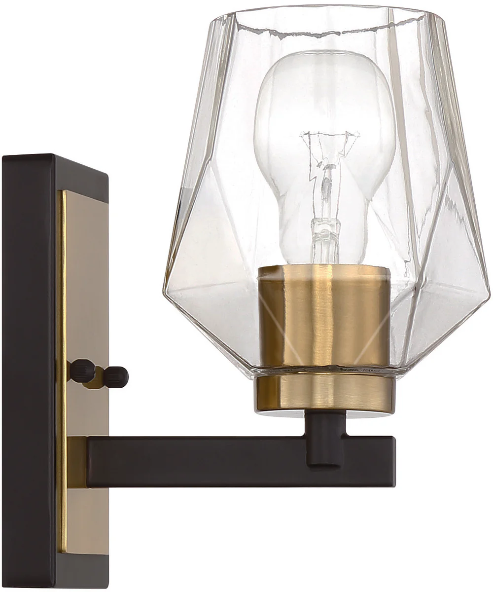 Avante Grand 1-Light Wall Sconce Flat Black/Satin Brass - Image 5