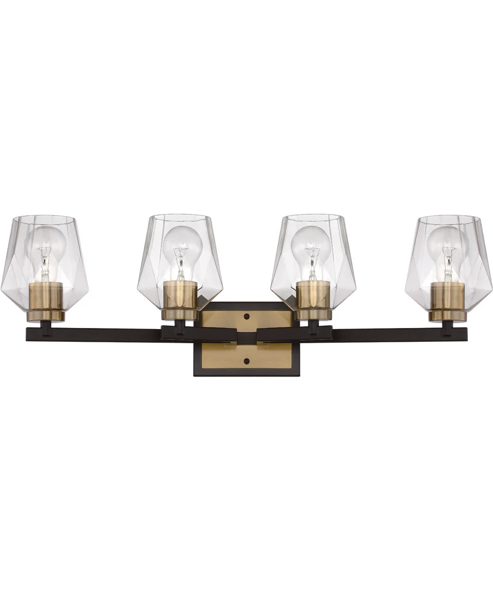 Avante Grand 4-Light Vanity Flat Black/Satin Brass
