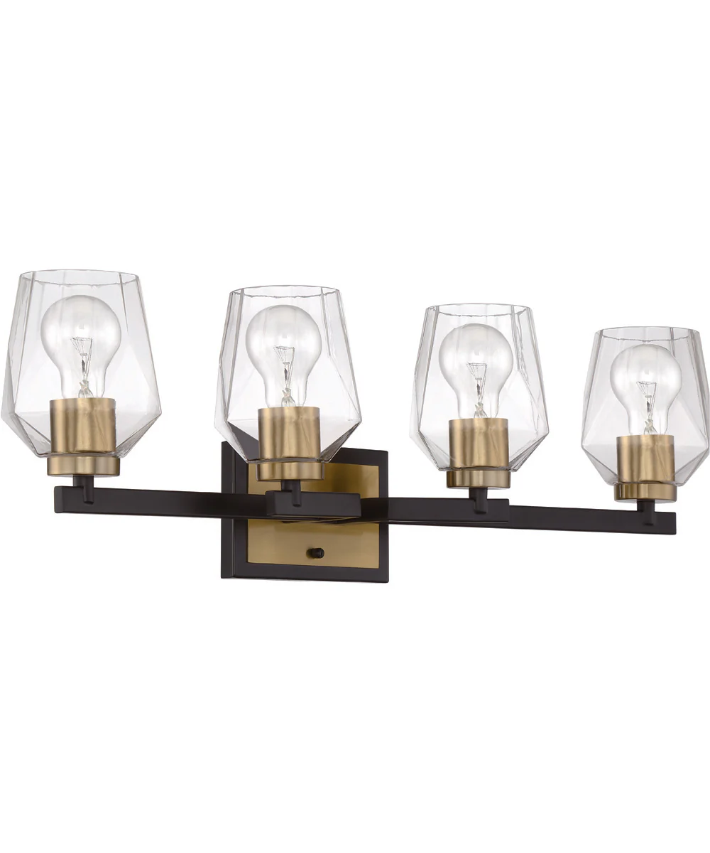 Avante Grand 4-Light Vanity Flat Black/Satin Brass - Image 3