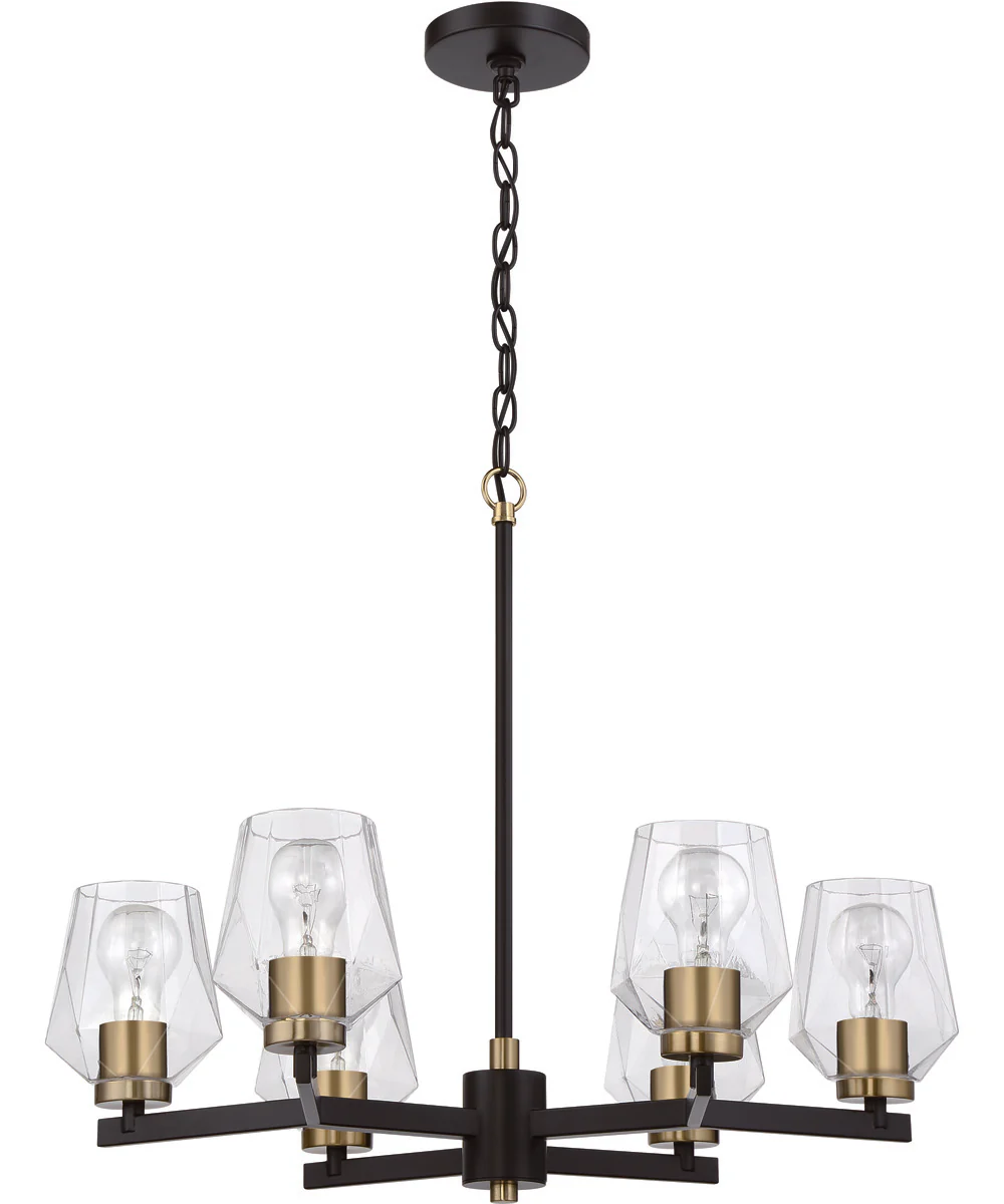 Avante Grand 6-Light Chandelier Flat Black/Satin Brass - Image 3