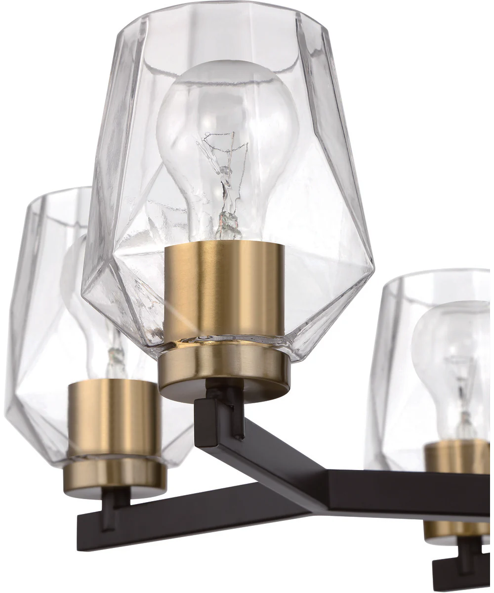 Avante Grand 6-Light Chandelier Flat Black/Satin Brass - Image 5