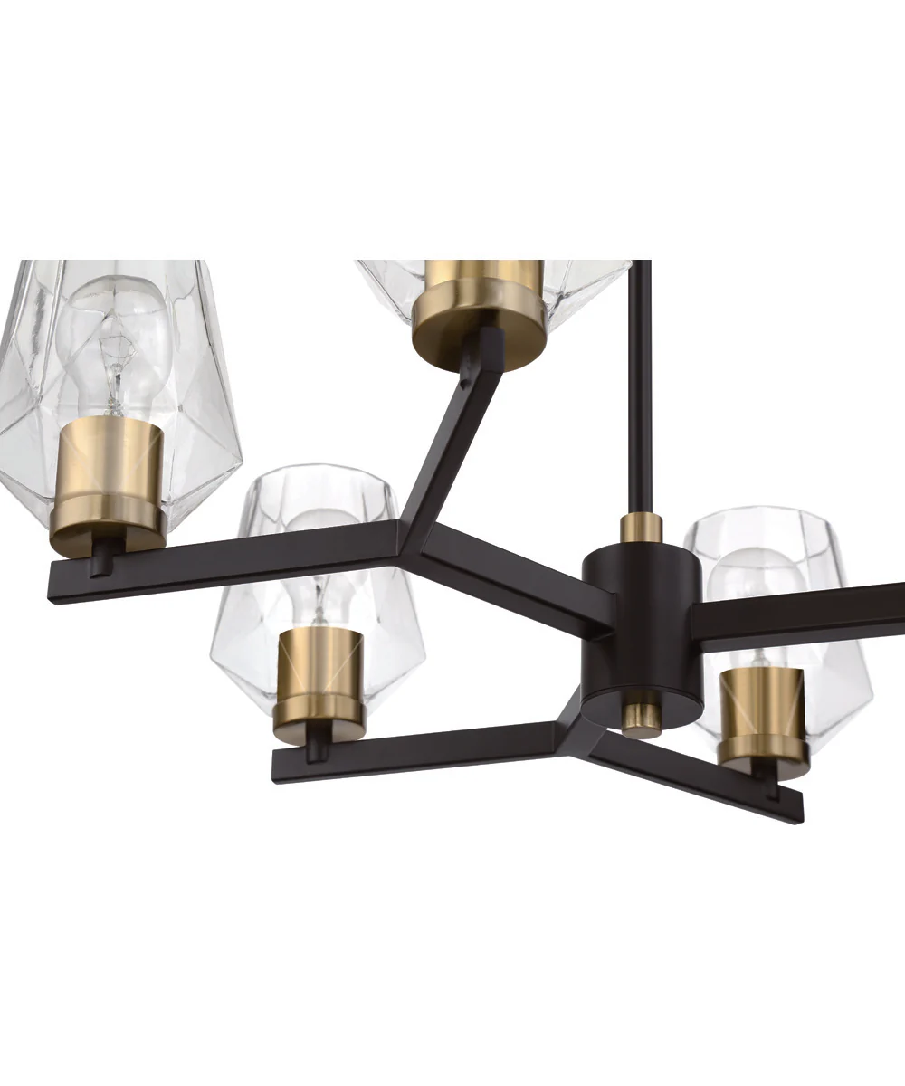 Avante Grand 6-Light Chandelier Flat Black/Satin Brass - Image 6