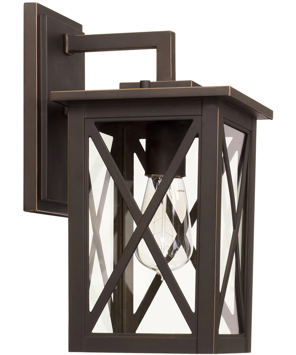 Avondale 1-Light Outdoor Wall Mount Rain or Shine - Oiled Bronze with Clear Glass