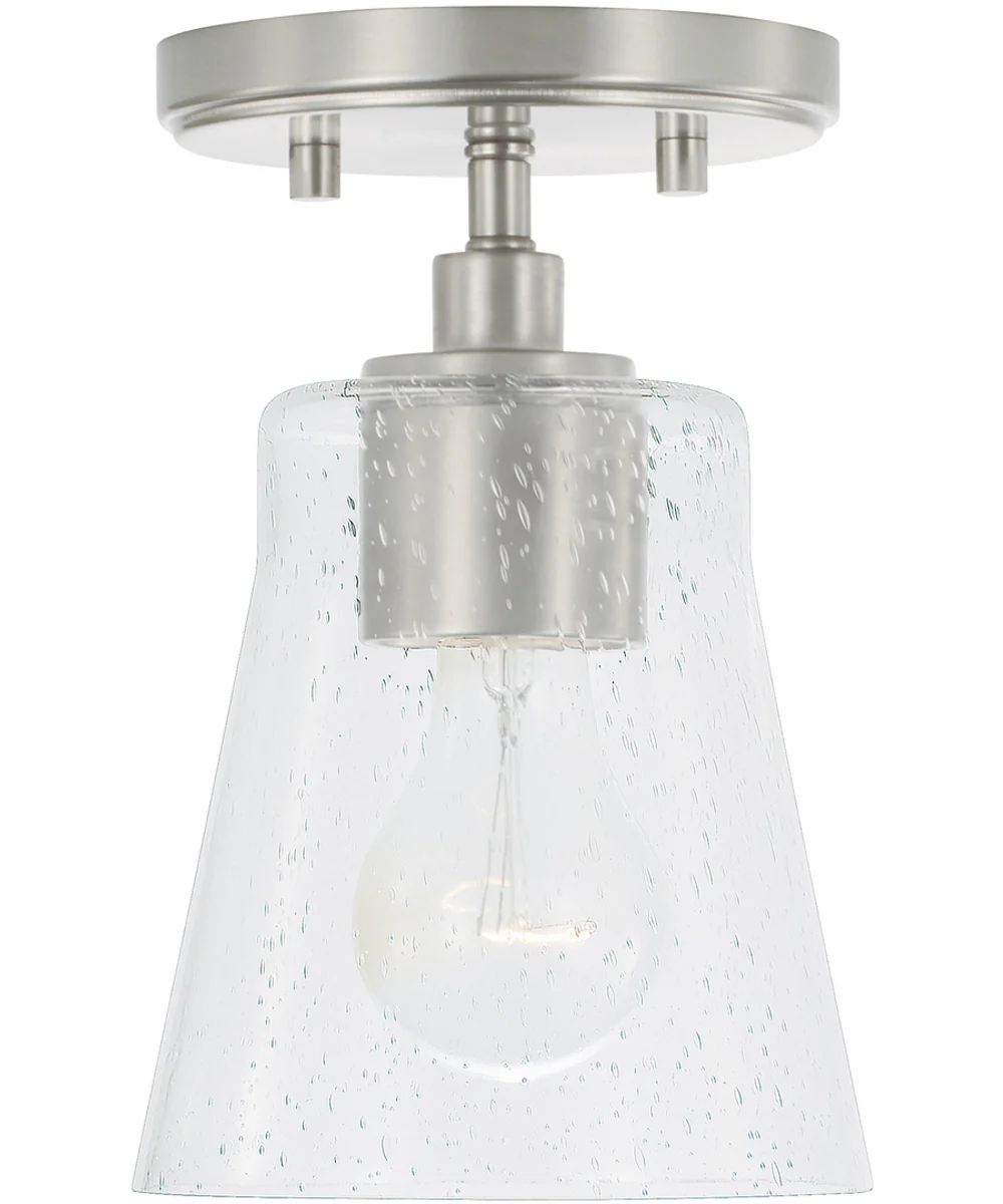 Baker 1-Light Dual-Mount Pendant/Semi-Flush Mount Brushed Nickel