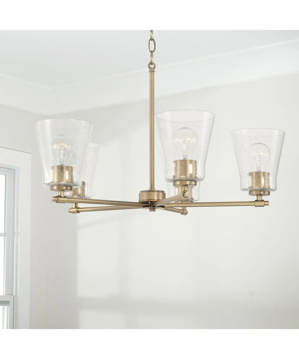 Baker 5-Light Chandelier Aged Brass - Image 2