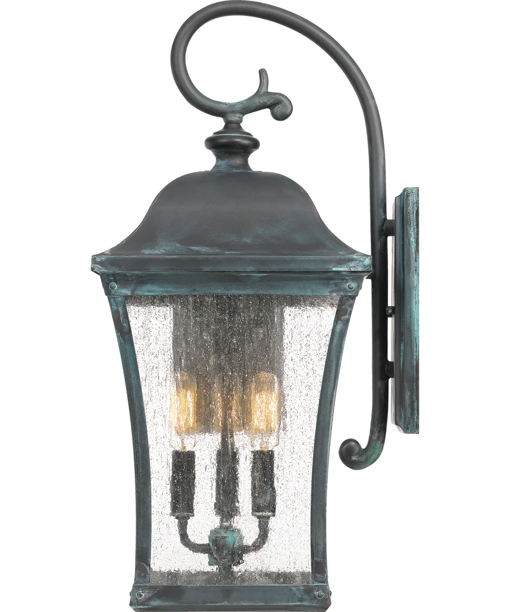 Bardstown Large 3-light Outdoor Wall Light Aged Verde - Image 4