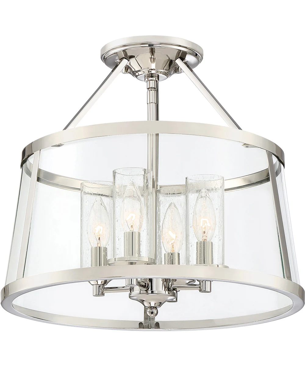 Barlow 4-light Semi Flush Mount Polished Nickel