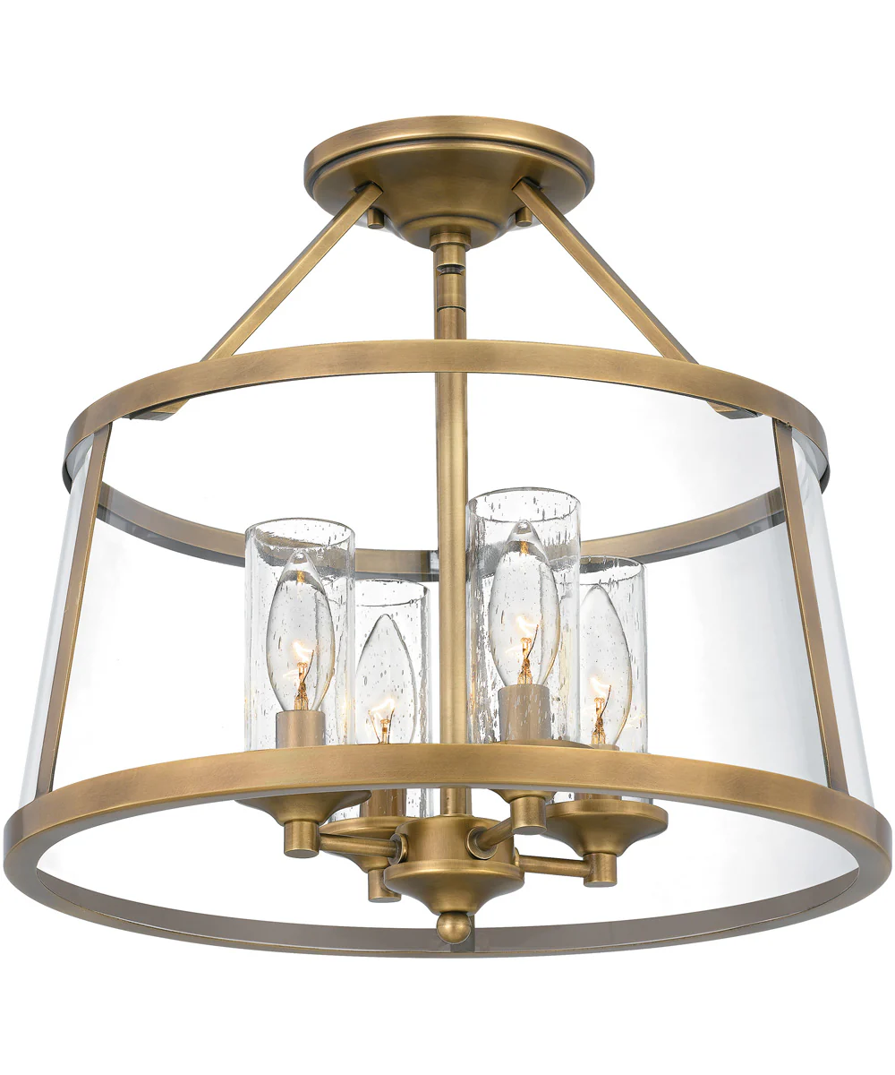 Barlow 4-light Semi Flush Mount Weathered Brass - Image 2