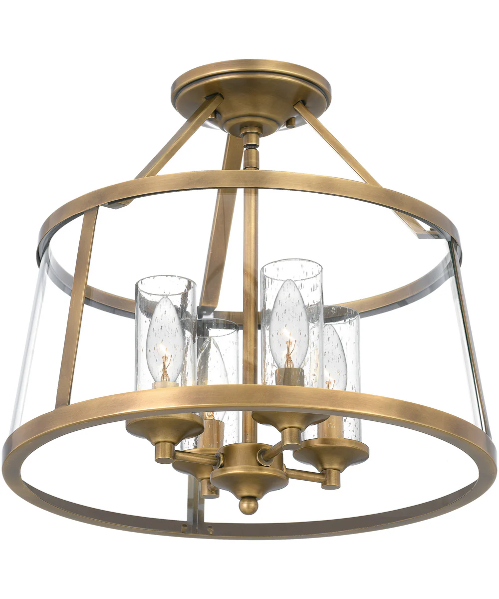 Barlow 4-light Semi Flush Mount Weathered Brass - Image 5