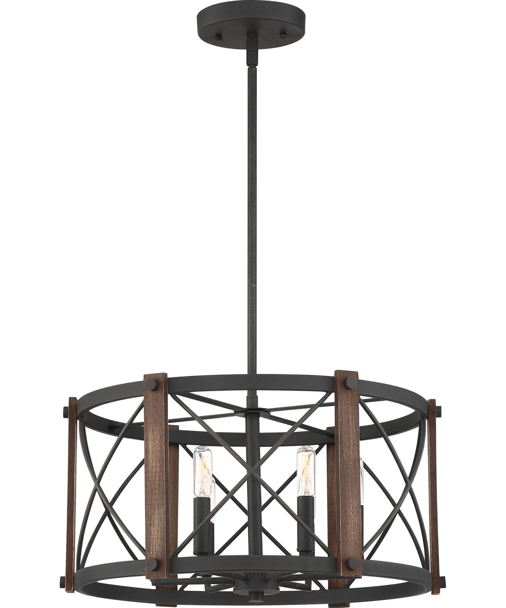 Baron 6-light Pendant Marcado Black