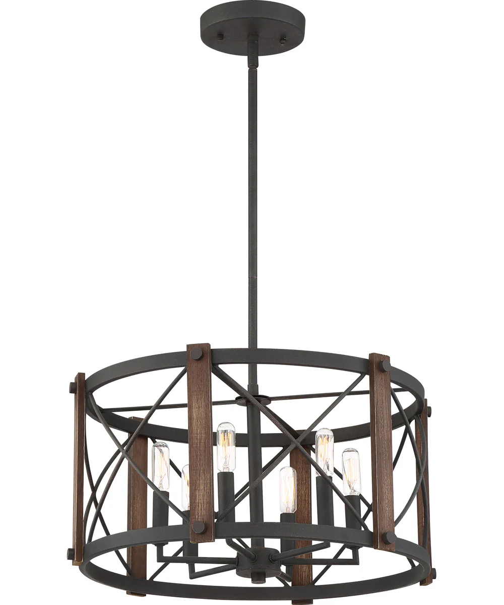 Baron 6-light Pendant Marcado Black - Image 5