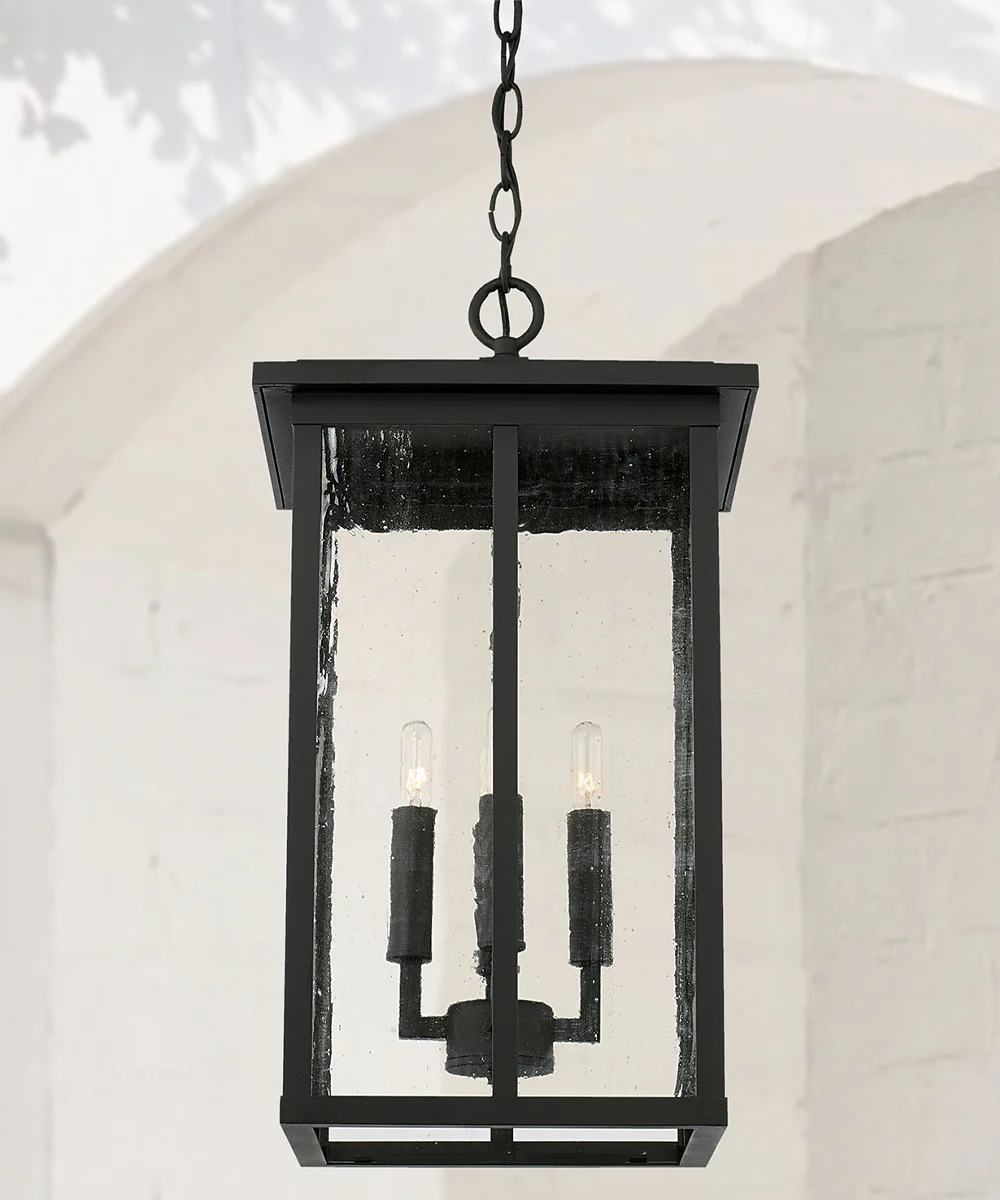 Barrett 4-Light Outdoor Hanging-Lantern Rain or Shine - Black - Image 2