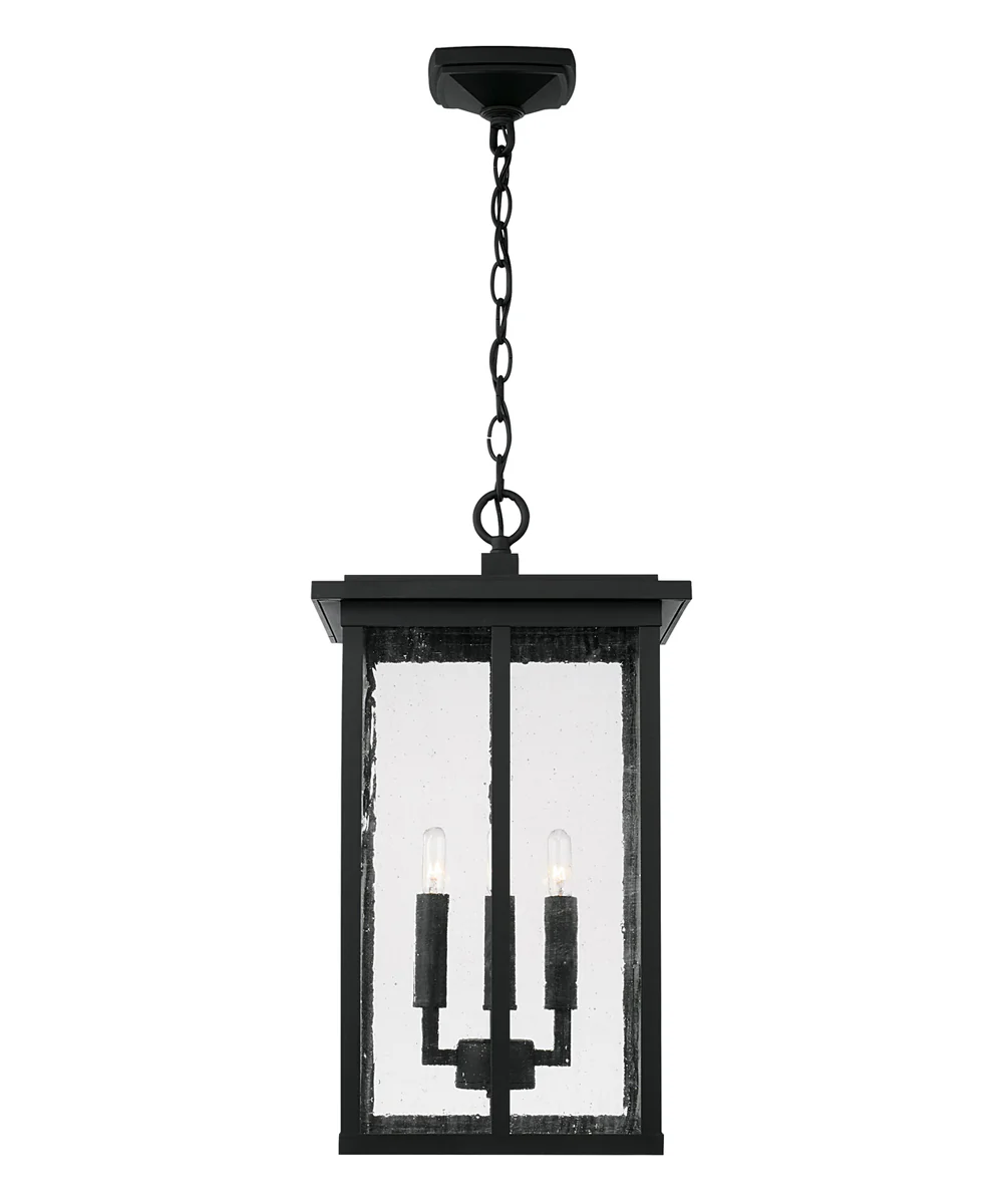 Barrett 4-Light Outdoor Hanging-Lantern Rain or Shine - Black - Image 4