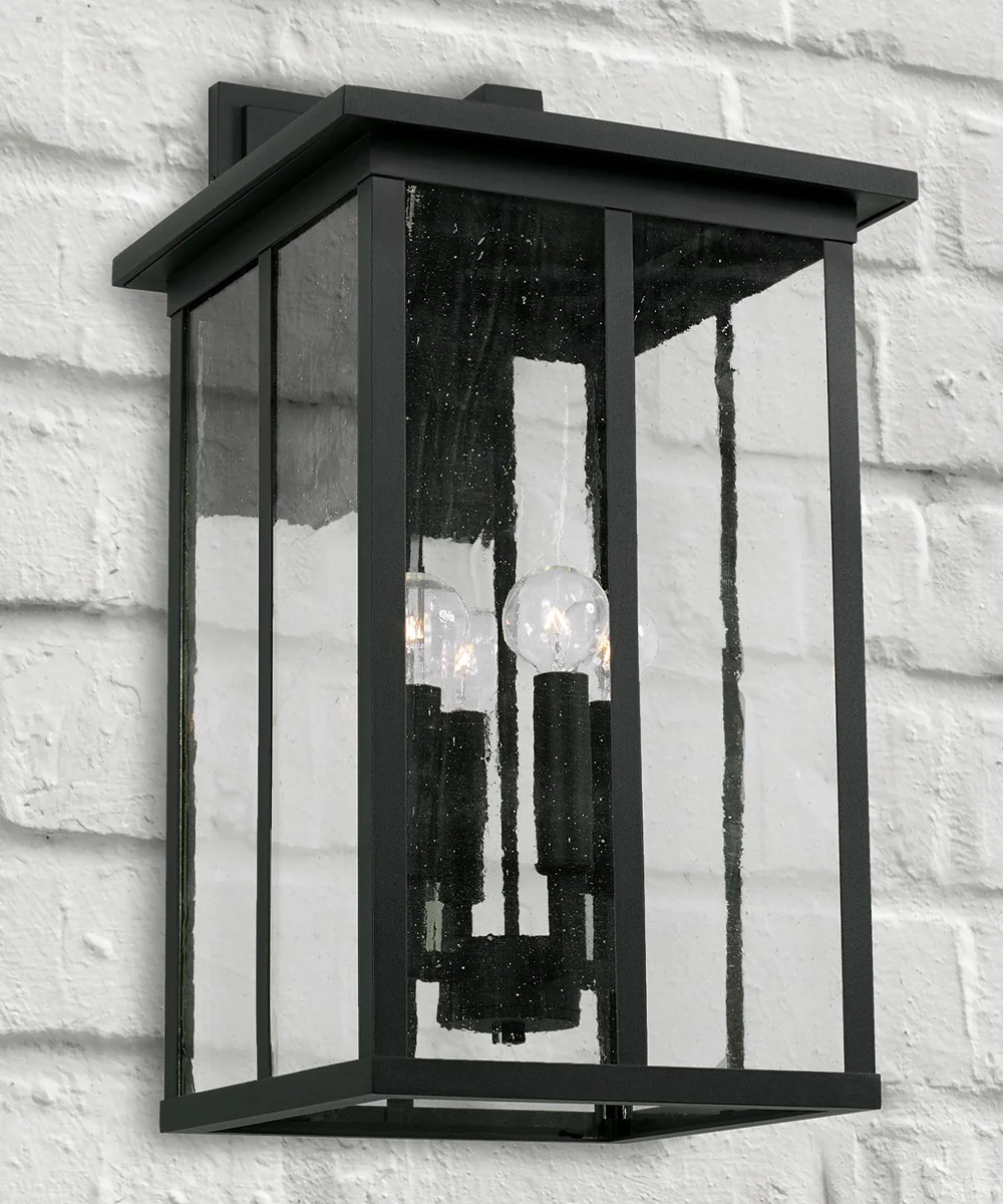Barrett 4-Light Outdoor Wall-Lantern Rain or Shine - Black - Image 3