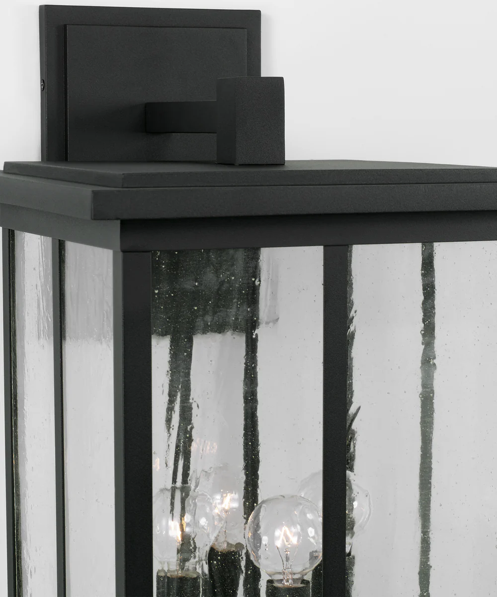 Barrett 4-Light Outdoor Wall-Lantern Rain or Shine - Black - Image 4