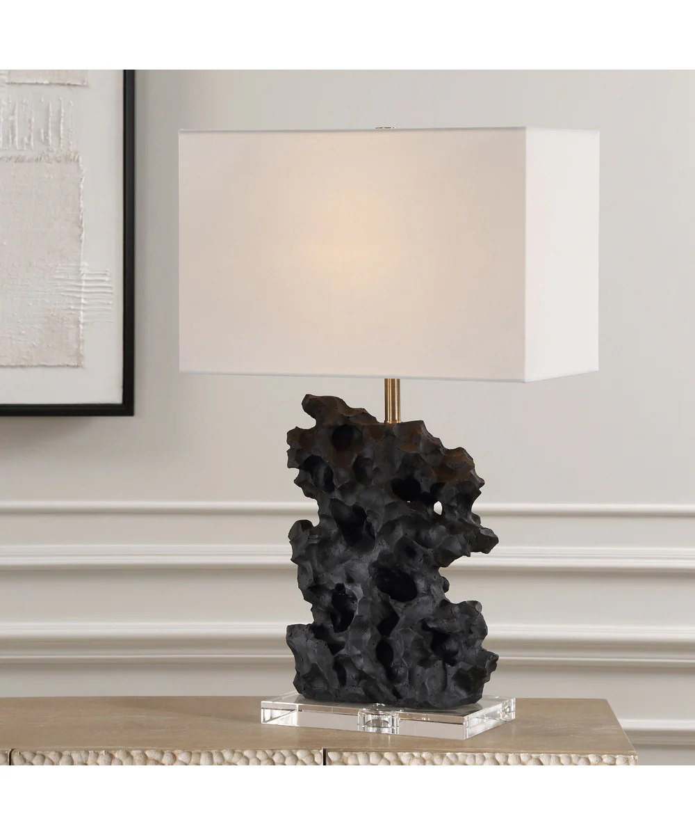 Basalt Black Stone Table Lamp - Image 2