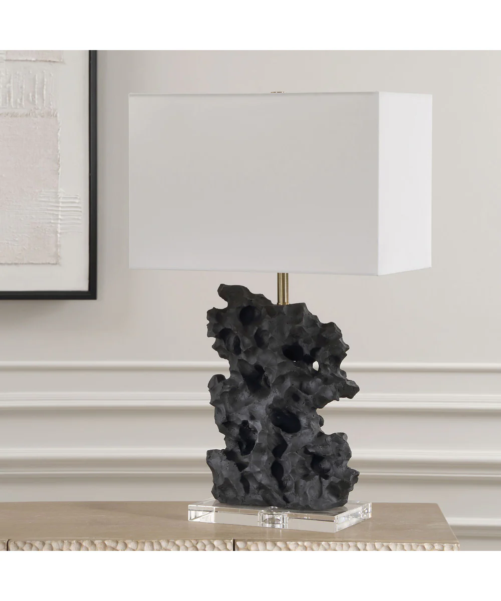 Basalt Black Stone Table Lamp - Image 3