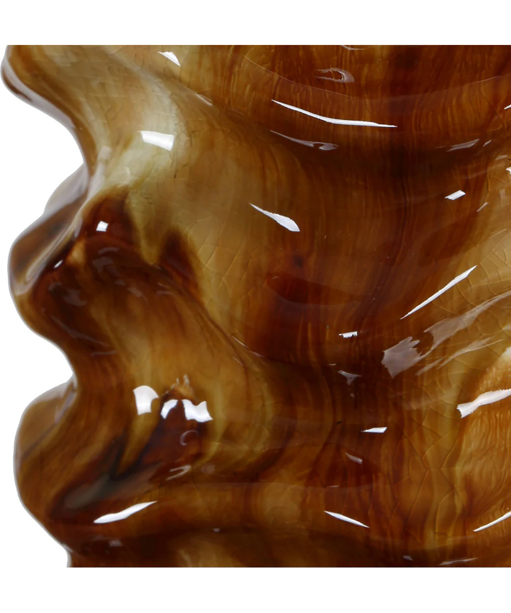 Bassa Brown Cream Glazed Table Lamp - Image 4