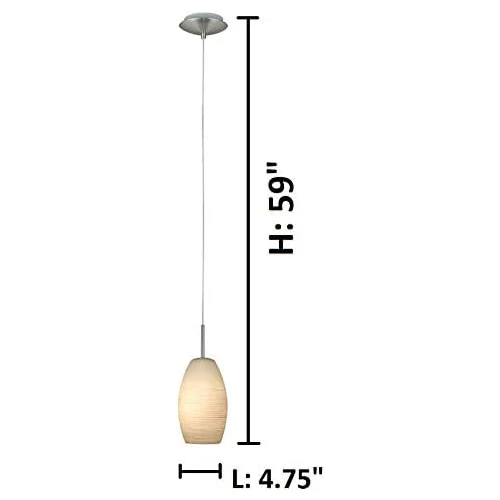 Batista 4.75"W 1-Light Mini Pendant Light Fixture by Eglo Matte Nickel Finish with White Wiped Glass - Image 2