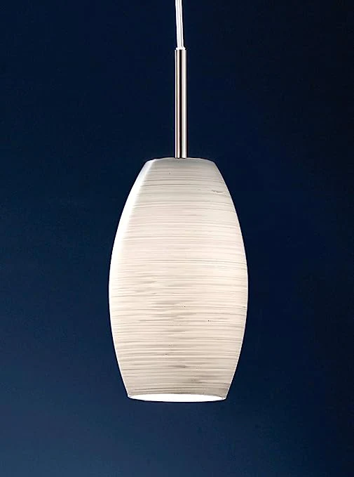 Batista 4.75"W 1-Light Mini Pendant Light Fixture by Eglo Matte Nickel Finish with White Wiped Glass - Image 5