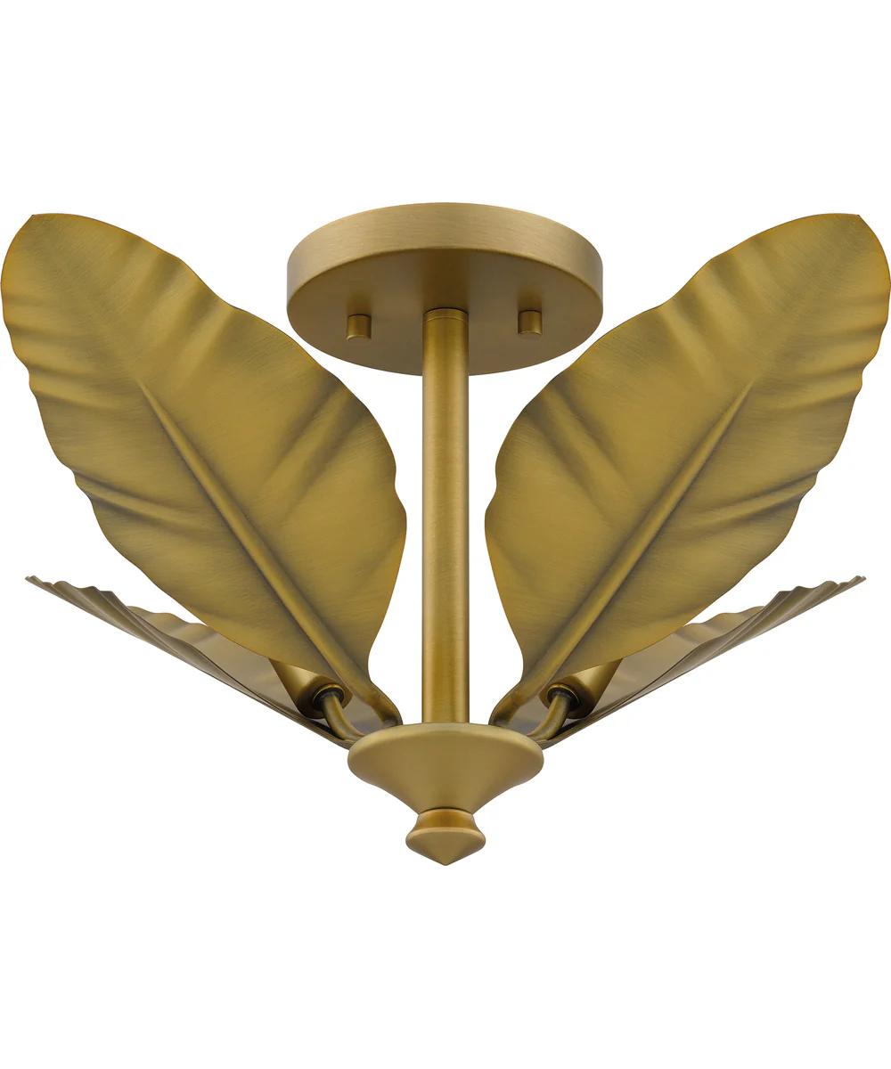 Bayley Large 4-light Semi Flush Mount Aged Brass - Image 4