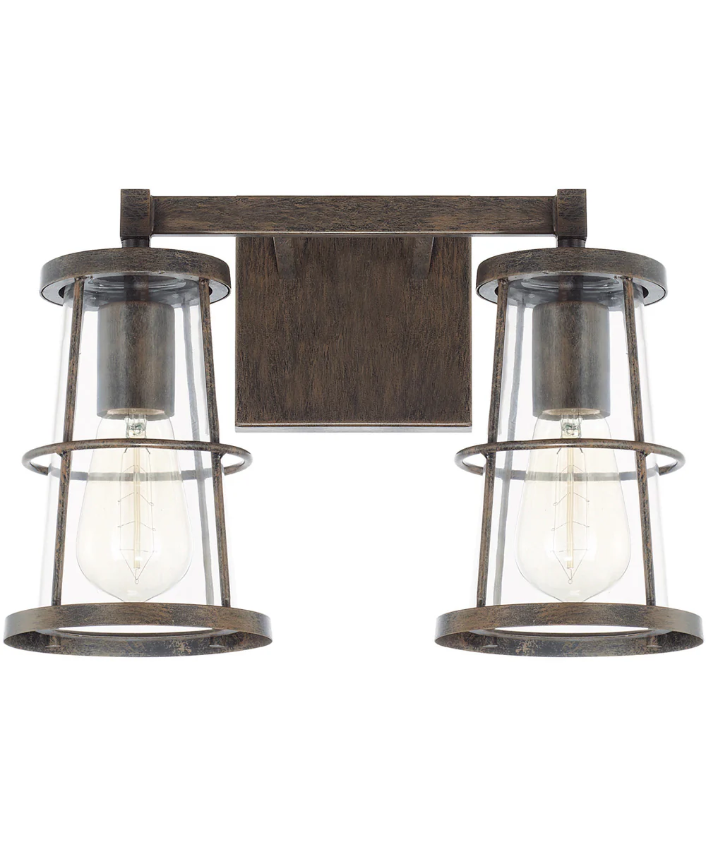 Beaufort 2-Light Vanity In Nordic Grey With Clear Glass