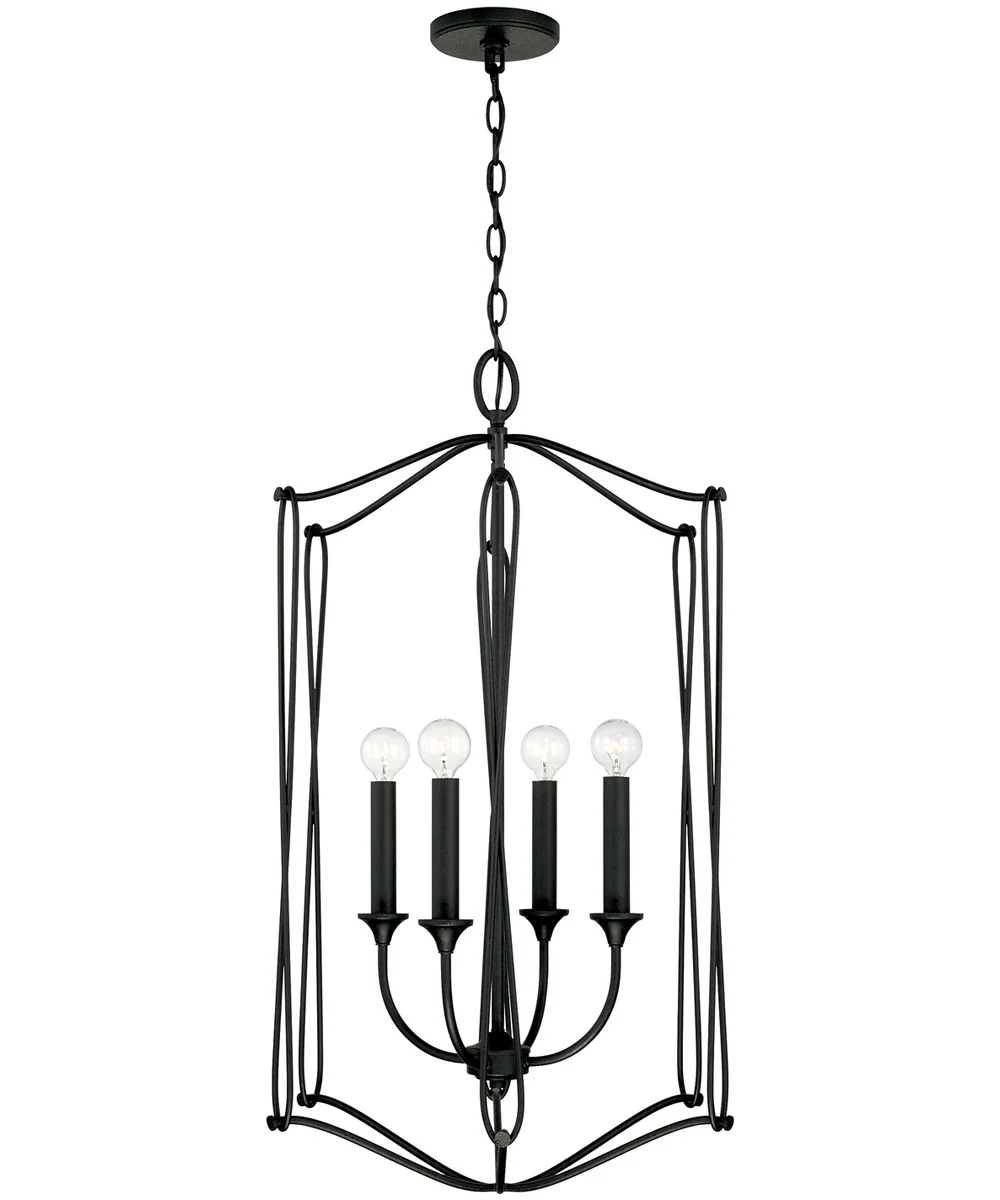 Bentley 4-Light Foyer Black Iron