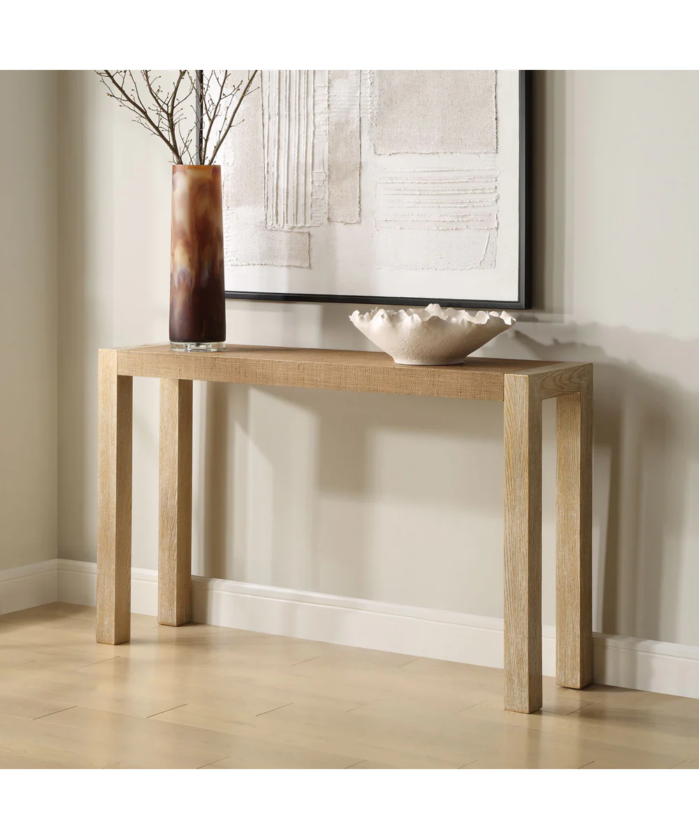 Bentley Grasscloth Console Table - Image 3