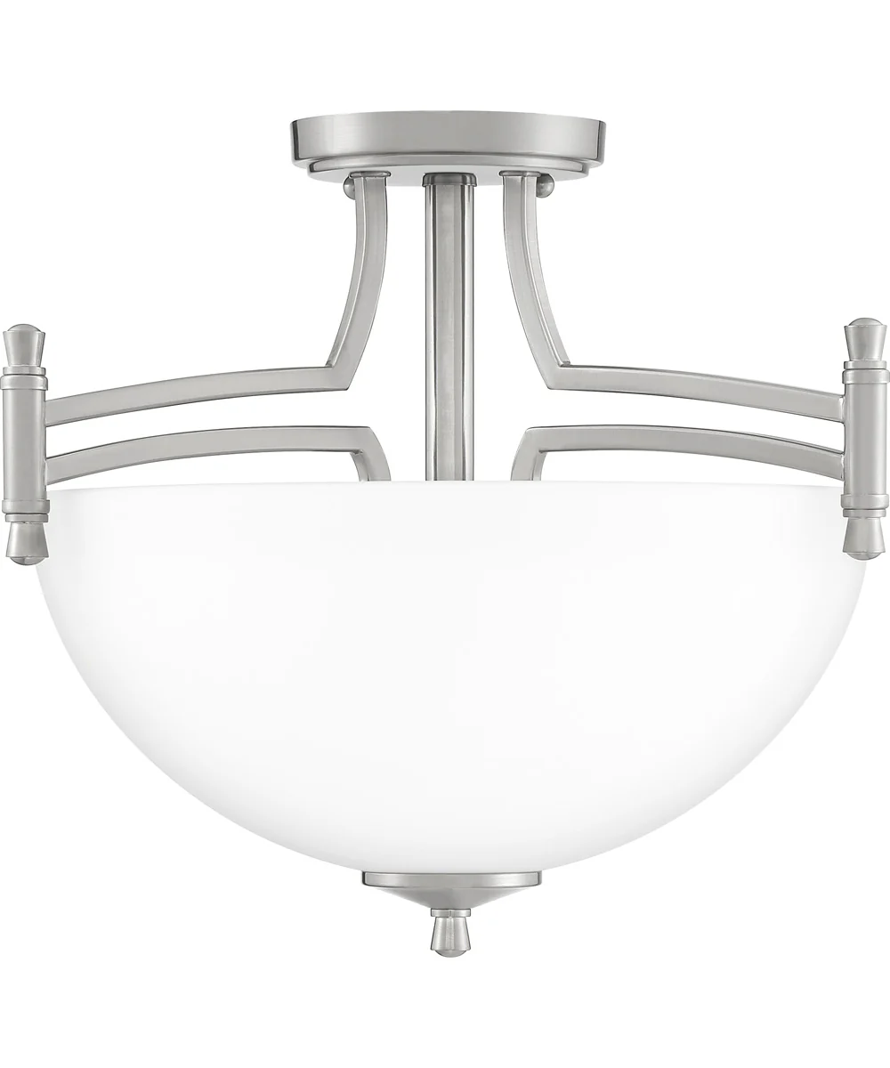 Billingsley Medium 2-light Semi Flush Mount Brushed Nickel - Image 2