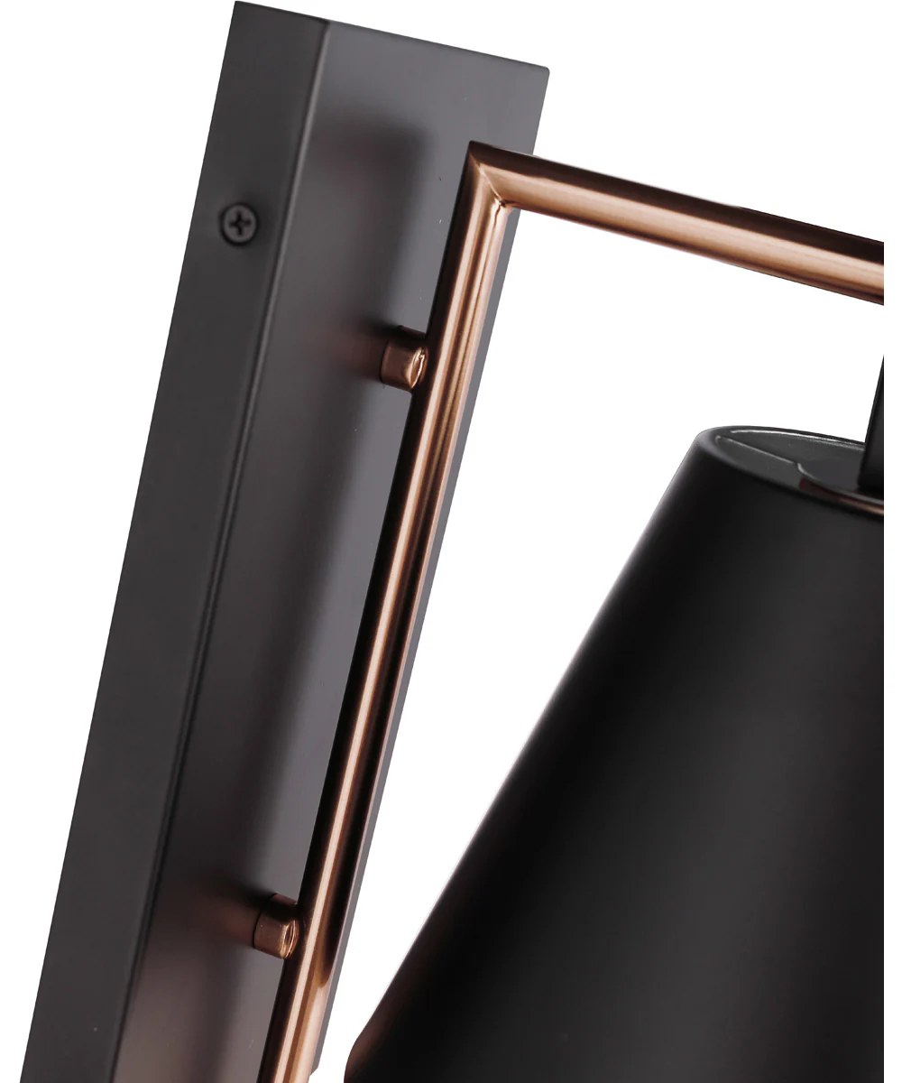 Blake 1-Light Lighting Flat Black/Satin Brass - Image 4