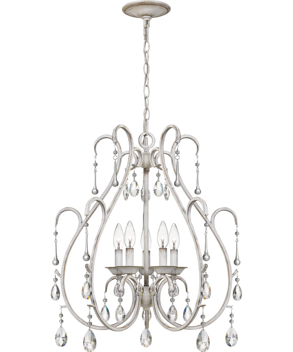 Blanca 5-light Chandelier Antique White - Image 2