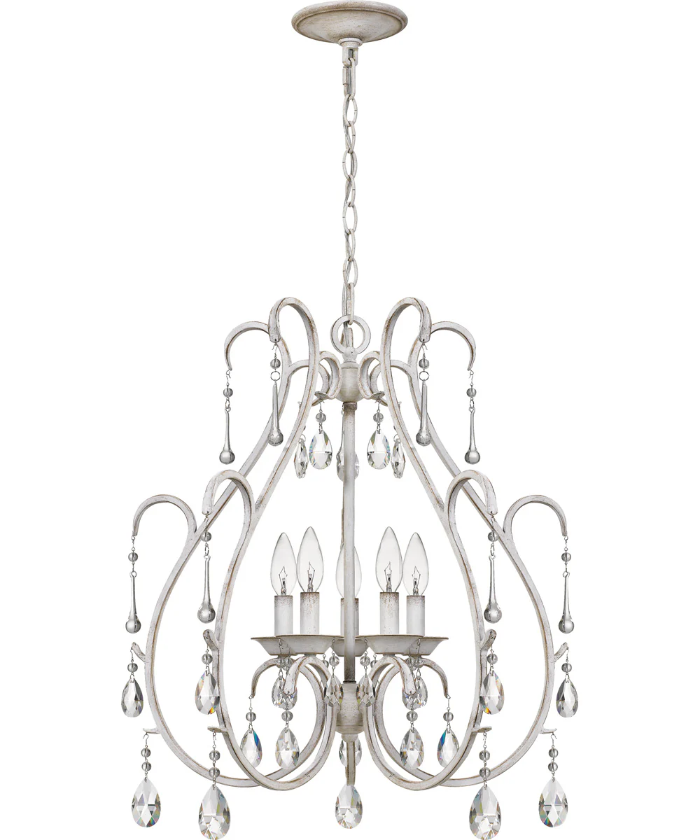 Blanca 5-light Chandelier Antique White - Image 3