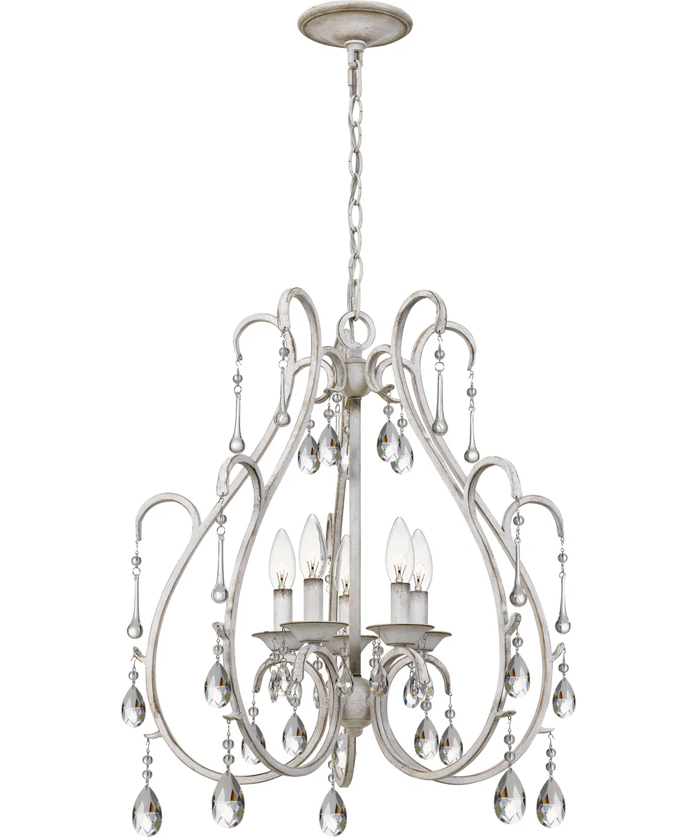 Blanca 5-light Chandelier Antique White - Image 4