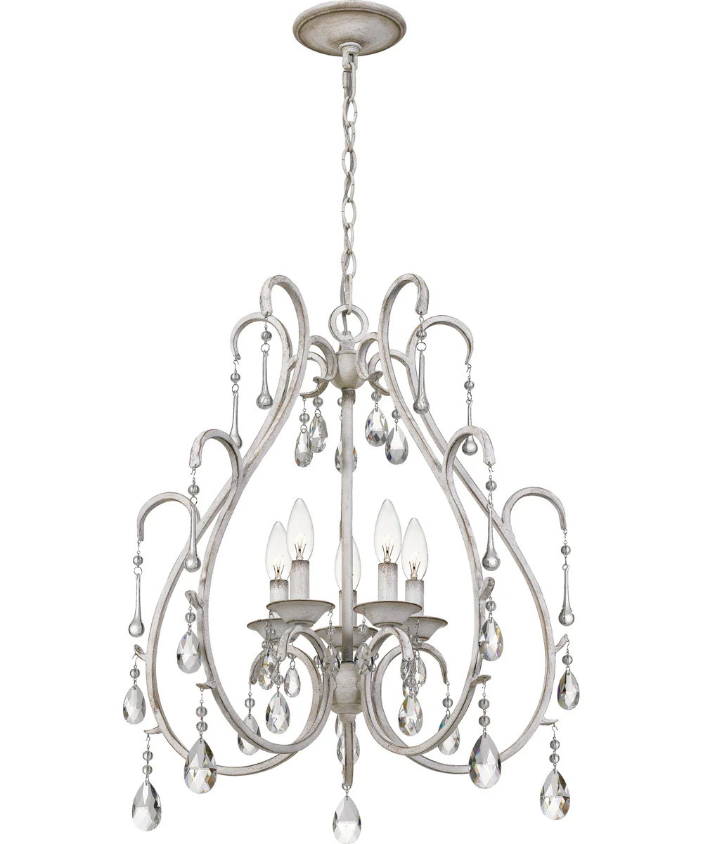 Blanca 5-light Chandelier Antique White - Image 5