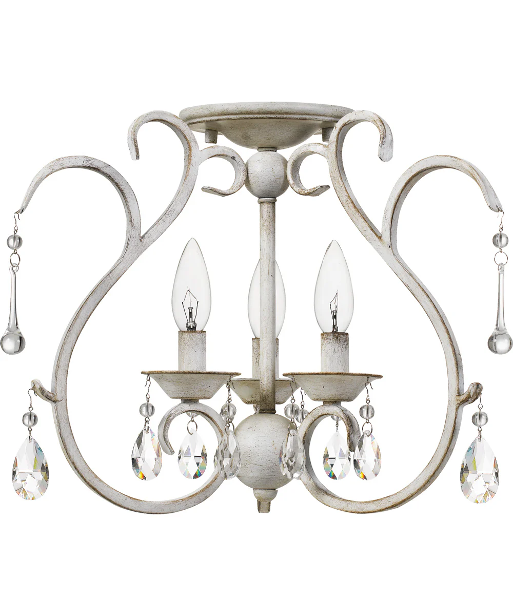 Blanca Medium 3-light Semi Flush Mount Antique White - Image 3