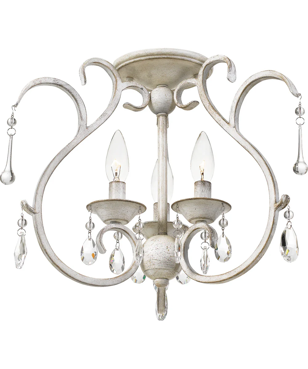 Blanca Medium 3-light Semi Flush Mount Antique White - Image 4