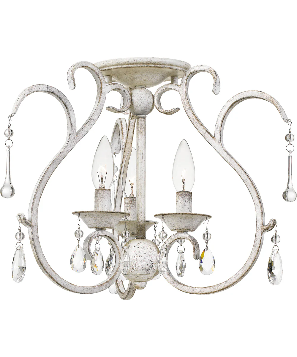Blanca Medium 3-light Semi Flush Mount Antique White - Image 5