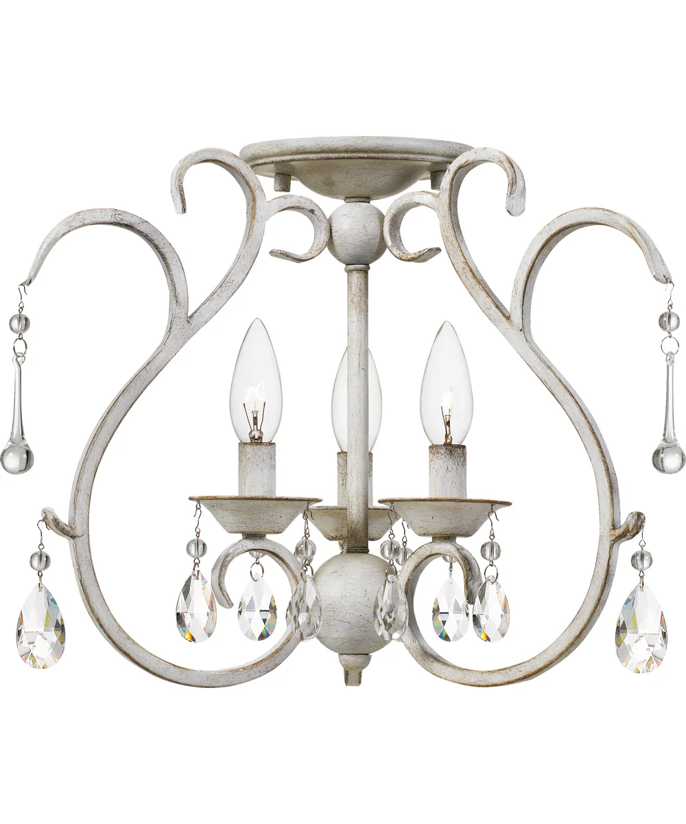 Blanca Medium 3-light Semi Flush Mount Antique White - Image 6