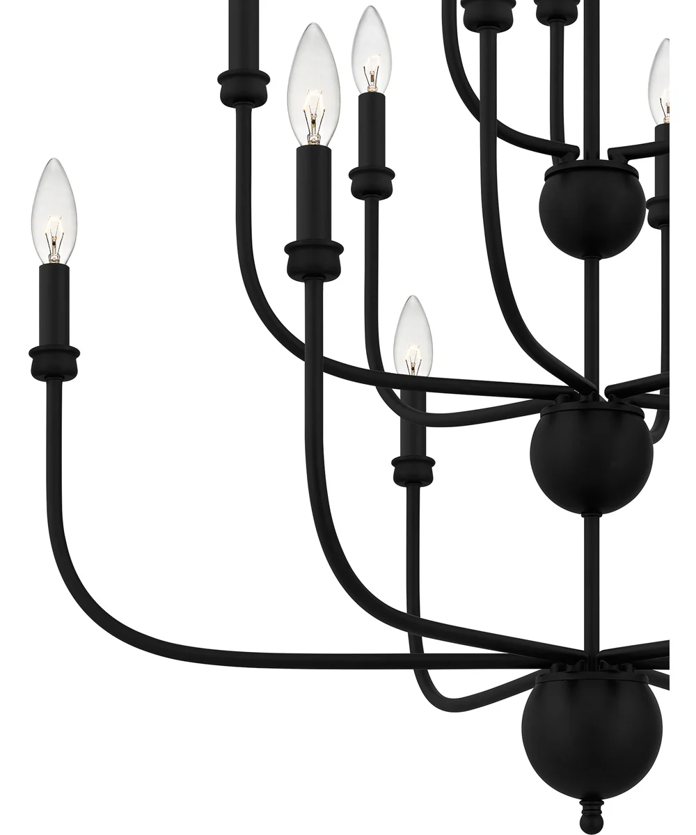 Blanche 15-light Chandelier Matte Black - Image 5