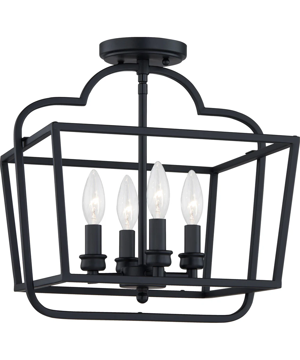 Blanche 4-light Semi Flush Mount Matte Black - Image 2
