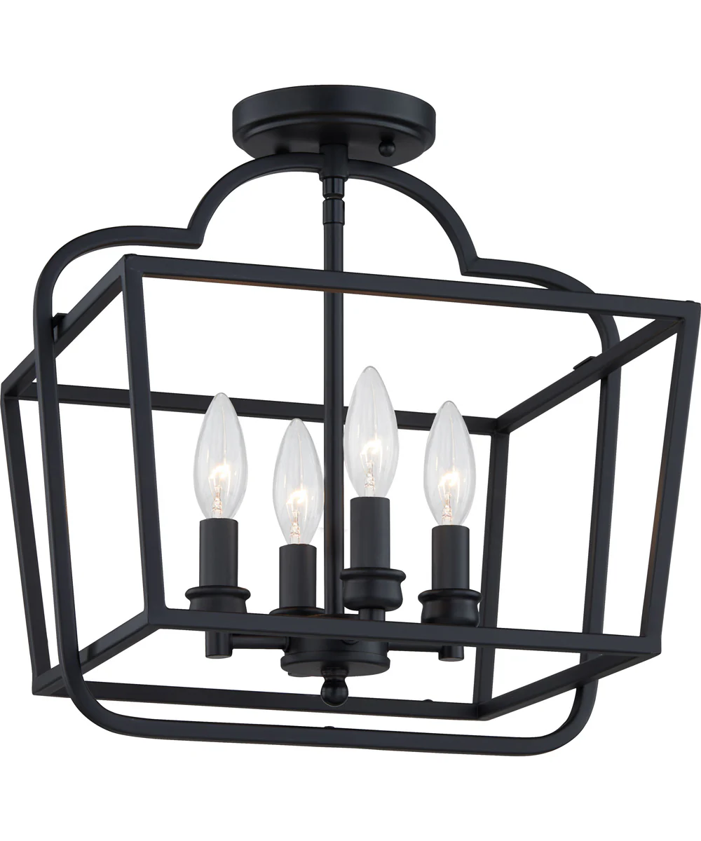 Blanche 4-light Semi Flush Mount Matte Black - Image 4